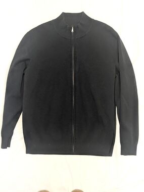 Lands' End Men's Black Zip-Up Sweater